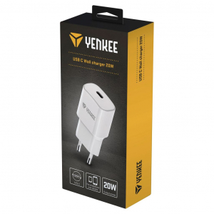 Yenkee YAC 2033WH USB-C h&aacute;l&oacute;zati t&ouml;ltő 20W feh&eacute;r